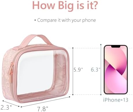 PACKISM Clear Makeup Bag Travel - TSA Approved Toiletry Bag, 3 Pack Pink - Image 3
