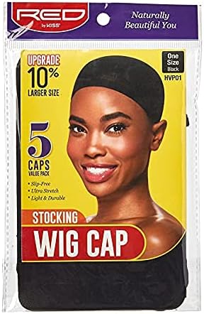 Red by Kiss Stocking Wig Cap 5 PCS (Black) - Image 2