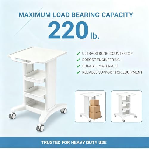 Mobile Rolling Medical Trolley Cart with Drawers & 4 Silent Wheels - Image 6