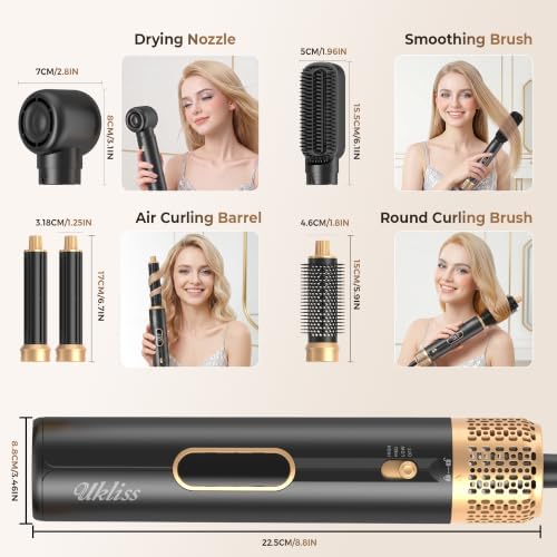 Ukliss Blow Dryer Brush,5 in 1 Hair Dryer Brush Upgrade Hot Air Brush - Image 6