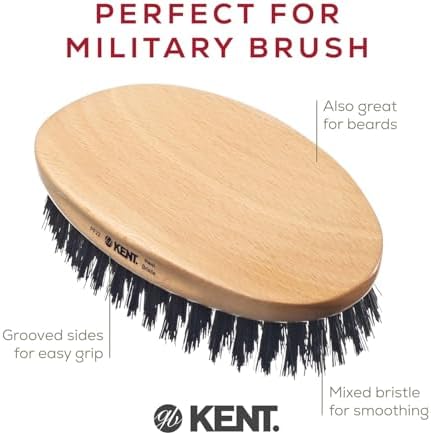 Kent Mens Beard Kit, 81T Extra Small Beard Mustache Comb, Fot All Fine Tooth Pocket Comb and PF22 Oval Palm Hair Brush. Beard and Mustache Grooming Kit for Travel and Home Beard Care. Made in England - Image 5
