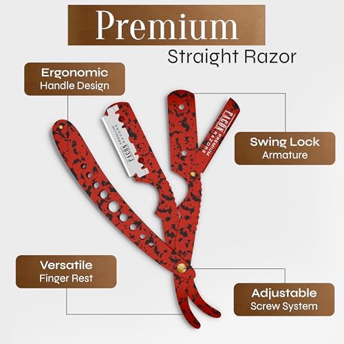 Facón Straight Razors for Men - Professional Barber Straight Edge Razor Kit with 100 Blades, Classic Stainless Steel Barbero Shaver for a Smooth & Precise Shave, Premium Barber Razor for Men's Shaving - Image 6