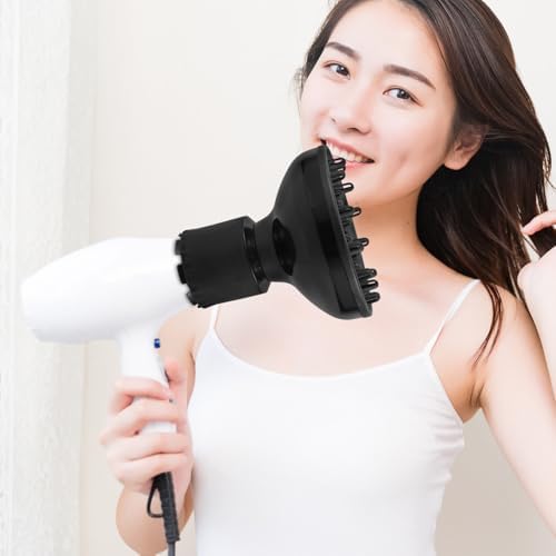 Universal Hair Dryer Diffuser Attachment, Black PP Large Hood - Image 5