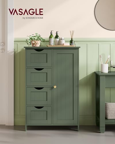 VASAGLE Floor Storage Cabinet, Farmhouse, 4 Drawers and 1 Door,32.3" H - Image 2