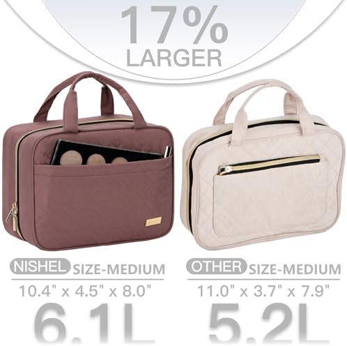 NISHEL Travel Toiletry Bag for women, Portable Hanging makeup Organizer - Image 3