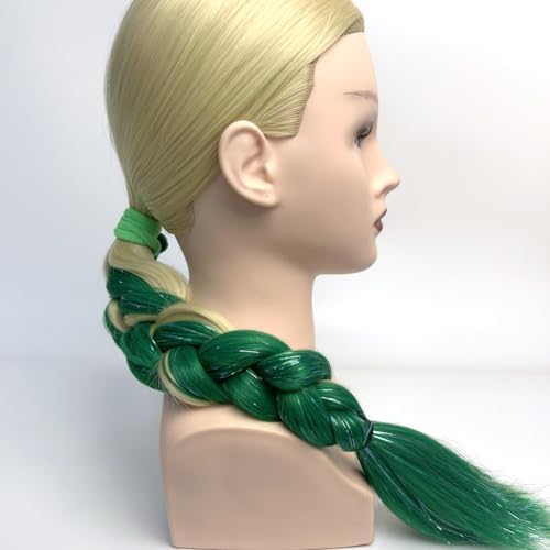 Dark Green Ponytail Extensions, Tinsel Hair Extensions for Women Girls Hair Accessories with Rubber Band Ponytail Hair Pieces Party Halloween Festival Wacky Hair Extension 2pcs/lot - Image 3
