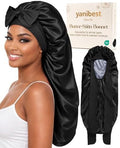 YANIBEST Double Layer Extra Long Bonnet, Adjustable Satin Sleep Bonnet by yanibest