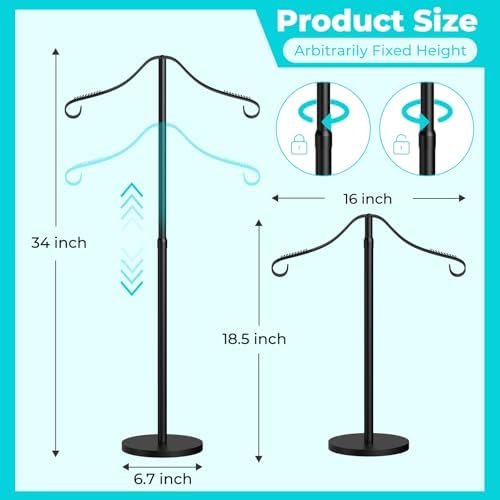 Shirt Display Stand Mannequin Torso 18-33" Adjustable Black,4 Pack - Image 4