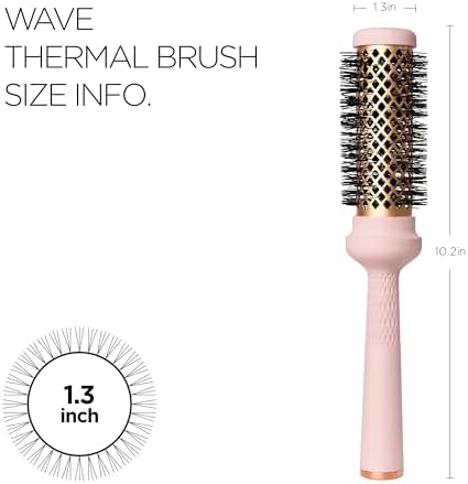 Magic Curling Round Brush (Wavy 1.3 Inch), Non-electronic, Self-Standing Round Quick Styling Brush, Great Blowout, Ceramic Coated/Ionic Thermal Barrel, Blowout Volume, Wave Styler - Image 6