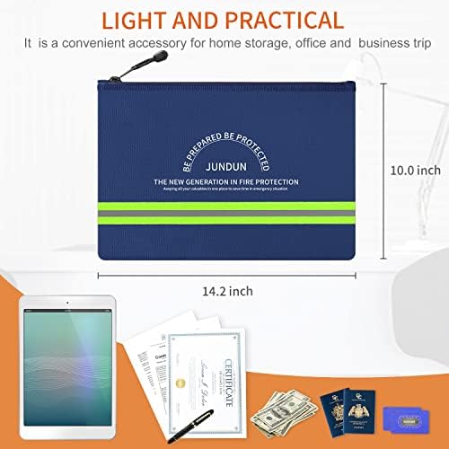 JUNDUN Fireproof Document Bags,14.2”x 10.0”Waterproof Fireproof - Image 6