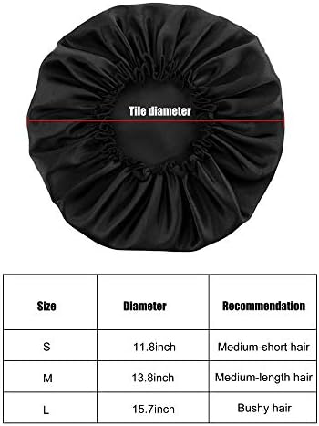 Blulu 3 Pcs Large Satin Silk Bonnet,Black, Red, Navy Blue - Image 3