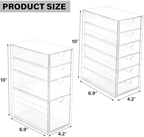 Prsildan Hair Accessories Organizer Acrylic Drawer with 10 Drawers - Image 3