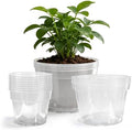 Gute 6/8/10 Inch Clear Nursery Pots with Drainage Holes (14 Pack), Reusable Plastic Plant Pots for Indoor & Outdoor Gardening, Ideal for Seedlings, Succulents, Vegetables, Orchids & More by GUTE