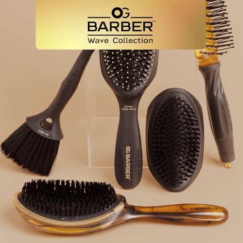 Olivia Garden Barber Wave Brush Collection – Vegan Boar & Combo Bristle Variations, Palm, Tunnel, Fade Brushes - Image 4