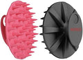 One-piece Silicone Scalp Massager Shampoo Brush Hair Wash, Black+Pink by INNERNEED