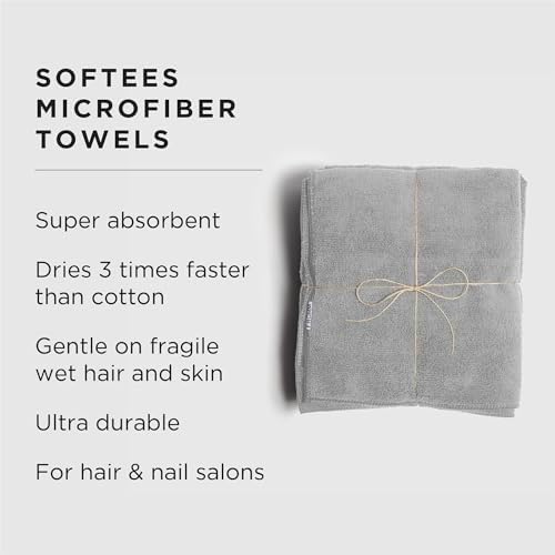 Fromm Softees Microfiber Salon Hair Towels for Hairstylists, Barbers, Spa, Gym in Grey, 16" by 29", 10 count Perfect Hair Care Towel for Drying Curly, Long, Wavy Hair - Image 2