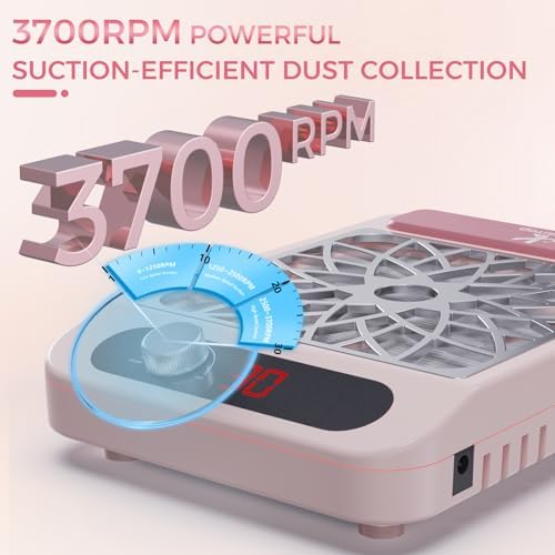 Nail Dust Collector for Nail Techs, Compact & Quiet Nail Vacuum dust Collector with Reusable Filter, Powerful Nail Fan Nail Tech Must Haves for Gel Polish, Pedicures, Salon & Home Use, Light Pink - Image 3