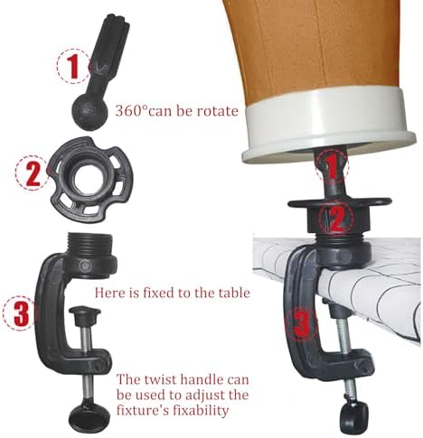 XTREND 21"-24'' Poly Canvas Block Head for Making Head Weft/Wig/Hair Extension Making Display Styling Mannequin Head with Stand Set Manikin Canvas Head Hair Accessories - Image 5