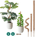 3 Pack Moss Pole Monstera Plant Support, 2 Pack 28" & 1 Pack 48" Bendable Plant Stakes Made of Real Coco Coir Support for Climbing Indoor Plants, Tall Moss Stick Trellis for Potted Climbers by Unknown