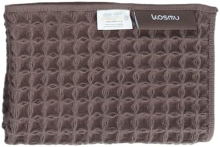Luxury Organic Japanese Cotton Waffle Bath Towel | Thick, Absorbent, Quick Dry Bathroom Towels for Shower, Sauna, Onsen| Hotel & Spa Quality, Gift-Ready (Dark Cocoa, Face Towel, 16" x 16") by KOSMU