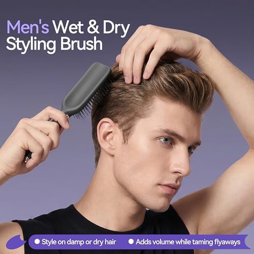 Hair Brush for Men, Detangling and Styling Hairbrush with Nylon Bristles - Image 3