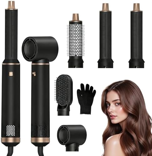 Blow Dryer Brush 5 in 1: Ionic Hot Air Styler Hair Dryer Brush Blow Dryer Set for Curling Volumizing Straightening Styling by LNSTN