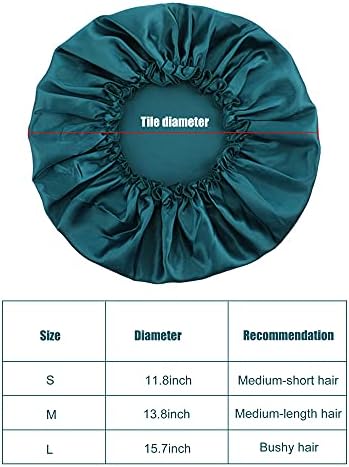 Blulu 3 Pcs Large Satin Silk Bonnet,Sapphire Blue, Coffee, Peacock Blue - Image 3
