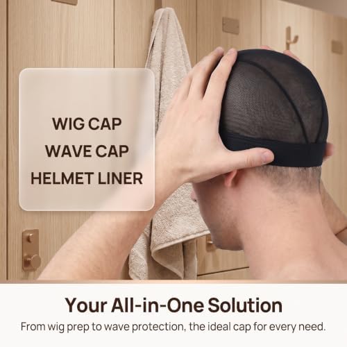 Mesh Wig Cap, Dome Caps for Waves, Stocking Compression Cap Over Durag - Image 2