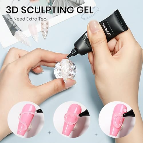 Solid Builder Gel for Nails 3D Nail Sculpture Gel and Nail Rhinestone Glue - Image 4