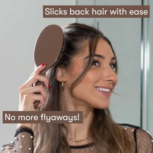 FRAMAR Soft Boar Bristle Hair Brush For Women, Boars Hair Brush For Women - Image 3