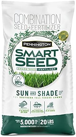 Pennington Smart Seed Sun & Shade Mix, South Tall Fescue Grass Seed, 20 lbs by Pennington