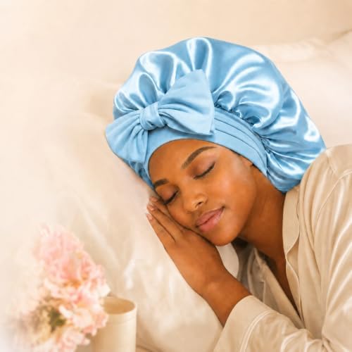 VarCozy Adjustable Double Layer Satin Bonnet for Sleeping to Reduce Frizz - Image 2