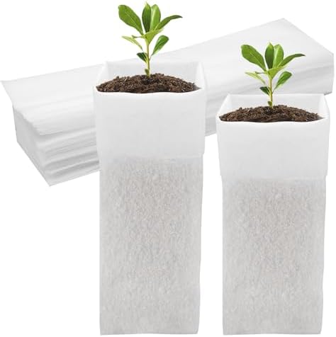 CANIPHA 60Pcs Nursery Grow Bags, Biodegradable Non-Woven Fabric Plant Bags, Seedlings Growing Pots for Vegetable Flowers Fruits Tree Planting (12.2 3.3 Inches) by Unknown