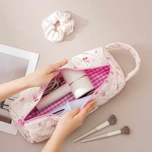 RSRSLEII Quilted Hair Tools Travel Bag with Cherry, Portable&Foldable - Image 5