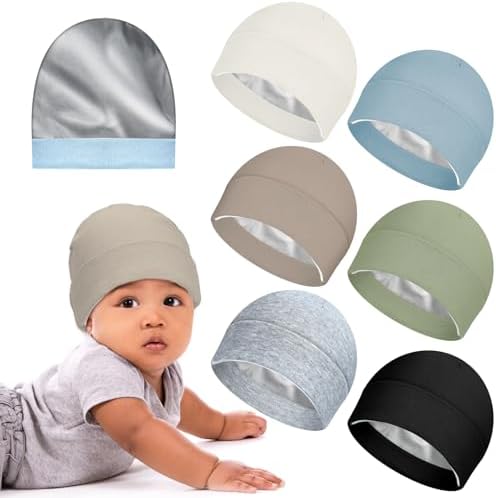 6 Pcs Satin Lined Baby Beanie Newborn by Cotwinter