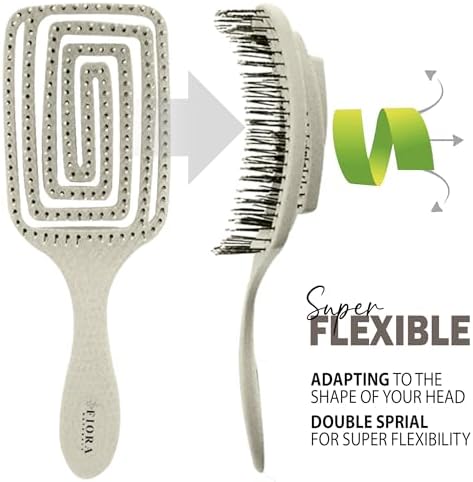 Fiora Naturals Detangler Brush for Wet and Dry Hair, Soft Detangling Brush - Image 5