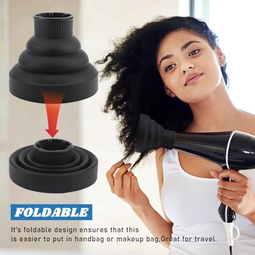 Collapsible Hair Dryer Diffuser for Nozzle 1.57 to 1.96 inches - Image 5