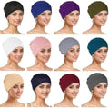 Cmonie 9-12 Pcs Solid Women Chemo Hat Stretchy Turban Beanie by Cmonie