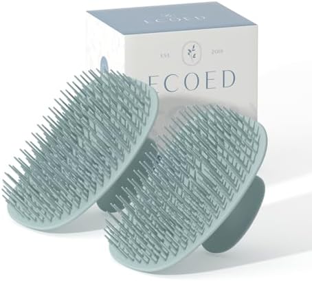 Ecoed 2 PC Scalp Massager Shampoo Brush, Scalp Scrubber & Exfoliator(Blue) by ECOED