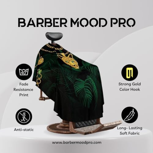 Professional Barber Cape - Hair Cutting Cape with Adjustable Neck Closure, Salon Quality Styling Cape for Hairdressers and Barbers - Forest - Image 2