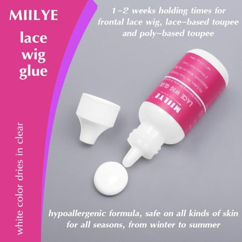 MIILYE Lace Wig Glue 38ml/1.3oz with Wrap Headband-Strong Hold, Waterproof - Image 4