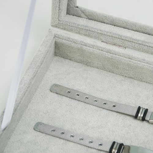 Coward Jewelry Organizer Tray Box, Grey Beige Velvet Blank Display Tray Case with Lid for Storage Necklaces Bracelets Rings Beads and Jewelry Accessories - Image 3