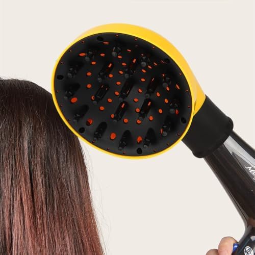 Hair Dryer Diffuser Attachment, ABS Blow Dryer Diffuser for Curly Hair Drying and Styling, Yellow, 7.87 x 6.10 in - Image 6
