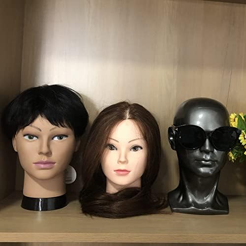 Afro Bald Mannequin Head Professional Cosmetology Wig Training Head for Wig Making and Display Hat Glasses Scarf Jewelry Model Head with Free Clamp Stand - Image 7