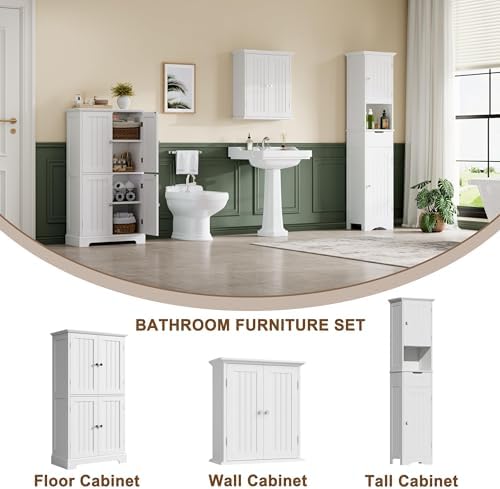 ChooChoo Bathroom Floor Cabinet with Adjustable Shelves - Image 5