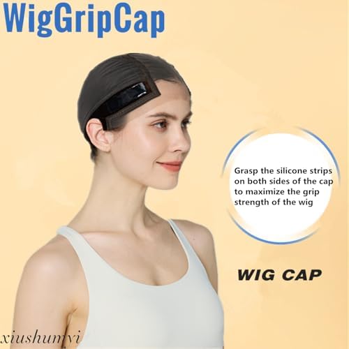 Xiushumyi Wig Cap Lace Wig Grip Cap for Keeping Wigs in Place Wig Cap with Grip Band Make Your Wigs Glue Free Non-Slip Wig Caps for Women (Brown, S) - Image 3