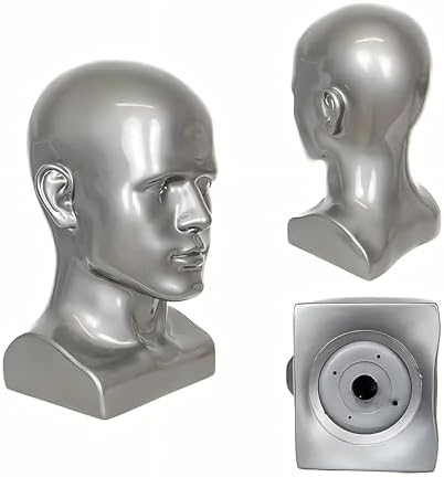 Male Mannequin Head Professional Manikin Head for Display Wigs Hats Headphone Mask Sunglasses Jewelry and Scravat Display Stand (90SG) by Tcwuzick