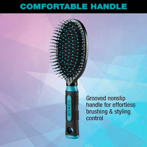 Conair Salon Results Hairbrush for Men and Women, Hairbrush for Everyday Brushing with Wire Bristles and Cushion Base (Pack of 2) - Image 4