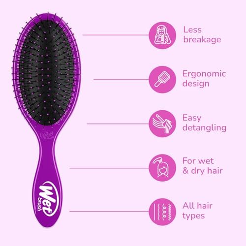 Wet Brush Original Detangler Hair Brush, Purple, For All Hair Textures - Image 4