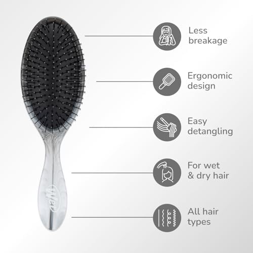 Wet Brush Original Detangler Hair Brush, Black (Watercolor Waves), Ultra-Soft IntelliFlex Bristles, Detangling Bristles Glide Through Tangles (Wet Dry & Damaged Hair), Women & Men - Image 4